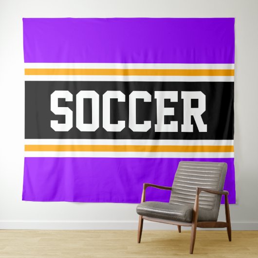 Tenture SOCCER Athlète Violet clair Noir Jaune rayures (En situation (horizontale))