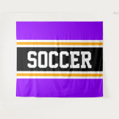 Tenture SOCCER Athlète Violet clair Noir Jaune rayures (Devant (Horizontal))