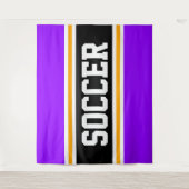 Tenture SOCCER Athlète Violet clair Noir Jaune rayures (Devant)