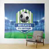Tenture Soccer Birthday banner backdrop (En situation (horizontale))