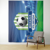 Tenture Soccer Birthday banner backdrop (En situation)