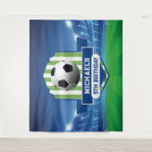 Tenture Soccer Birthday banner backdrop (Devant)