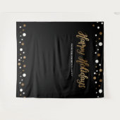 Tenture Société de Joyeuses Fêtes toile de fond or Noël (Devant (Horizontal))