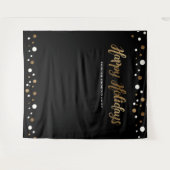 Tenture Société Joyeuses Fêtes de Noël Toile de fond en or (Devant (Horizontal))