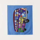 Tenture Sock Monkey Peace Bus  (Devant)