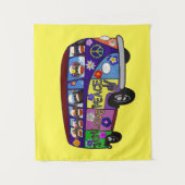 Tenture Sock Monkey Peace Bus (Devant)