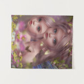 Tenture Soeurs des fées parmi les fleurs de la forêt (Devant (Horizontal))