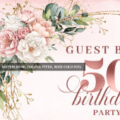 Tenture Soft Blush Pink Rose Gold 50th Birthday Backdrop