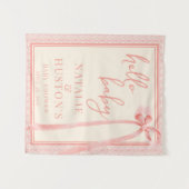 Tenture Soft Girl Floral Romantique Blush Bow Coquette (Devant (Horizontal))