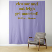 Tenture Soft Purple Modern Wedding Custom Photo Backdrop (En situation)