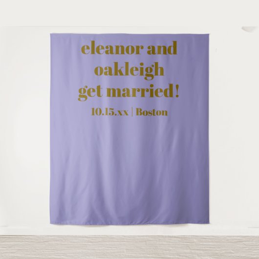 Tenture Soft Purple Modern Wedding Custom Photo Backdrop (Devant)