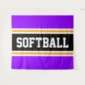 Tenture SOFTBALL Violet foncé orange noir rayures de cours (Devant (Horizontal))