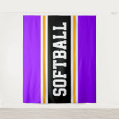 Tenture SOFTBALL Violet foncé orange noir rayures de cours (Devant)