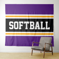 SOFTBALL violet noir blanc jaune rayures de course