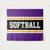 Tenture SOFTBALL violet noir blanc jaune rayures de course (Devant (Horizontal))