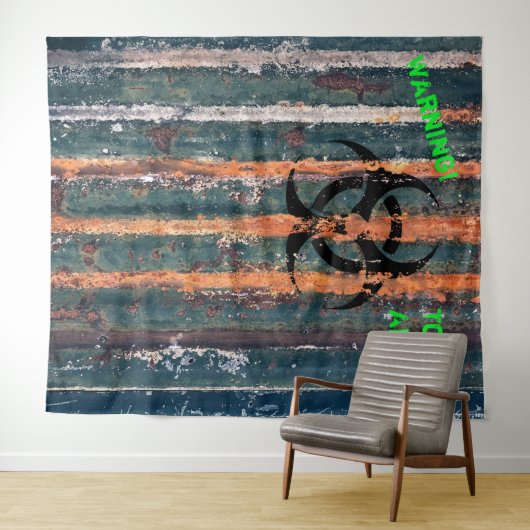 Tenture Soirée Costumée de Halloween en Zone Toxique Zombi (En situation (horizontale))