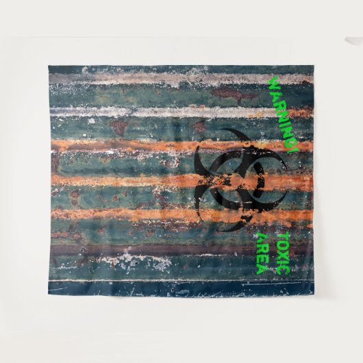 Tenture Soirée Costumée de Halloween en Zone Toxique Zombi (Devant (Horizontal))