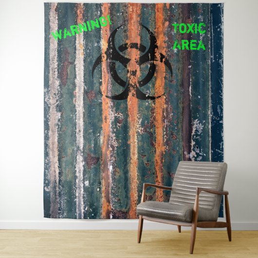 Tenture Soirée Costumée de Halloween en Zone Toxique Zombi (En situation)