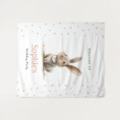 Tenture Soirée d'anniversaire de l'Enfant Bunny rose migno (Devant (Horizontal))