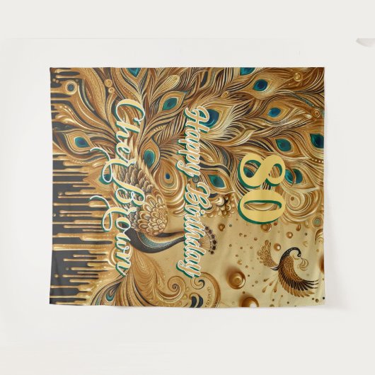 Tenture Soirée d'anniversaire Gold Driving | Parties scint (Devant (Horizontal))