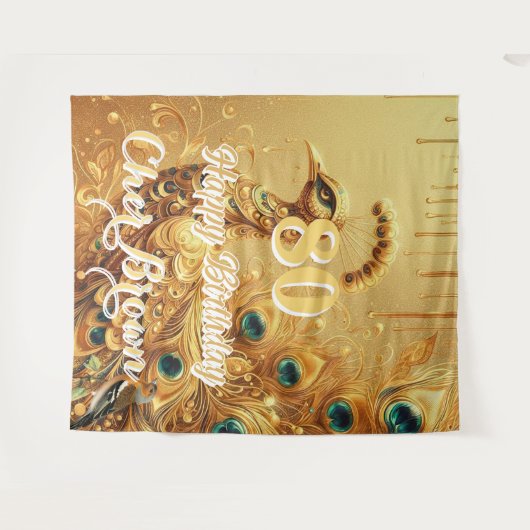 Tenture Soirée d'anniversaire Gold Driving | Parties scint (Devant (Horizontal))