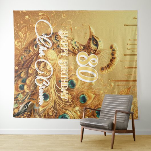 Tenture Soirée d'anniversaire Gold Driving | Parties scint (En situation (horizontale))