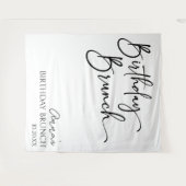 Tenture Soirée de Brunch d'Anniversaire minimaliste et mod (Devant (Horizontal))