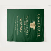 Tenture Soirée de graduation verte élégante Bienvenue (Devant (Horizontal))