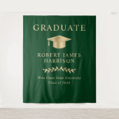 Tenture Soirée de graduation verte élégante Bienvenue (Devant)