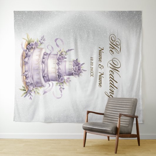 Tenture Soirée de mariage Parties scintillant d'argent éti (En situation (horizontale))