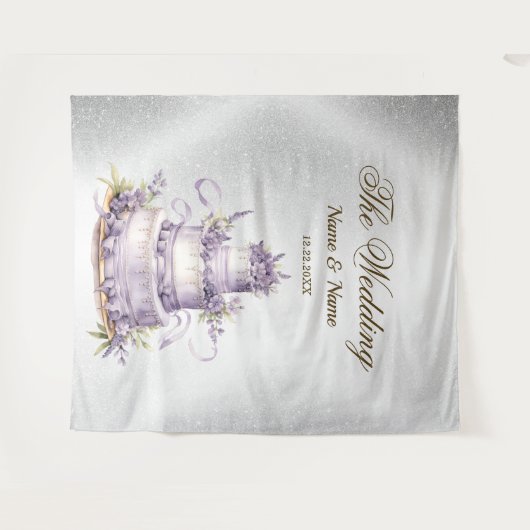 Tenture Soirée de mariage Parties scintillant d'argent éti (Devant (Horizontal))