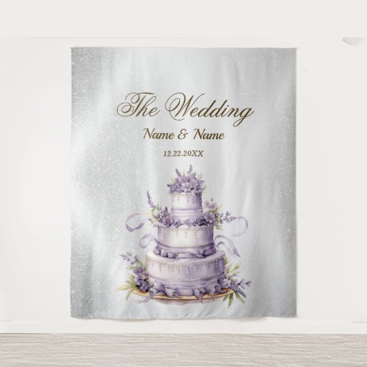 Tenture Soirée de mariage Parties scintillant d'argent éti (Devant)