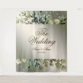 Tenture Soirée de mariage Vert Feuilles Golden Bronze Élég (Devant)