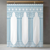Soirée élégante à toge avec quatre colonnes bleues