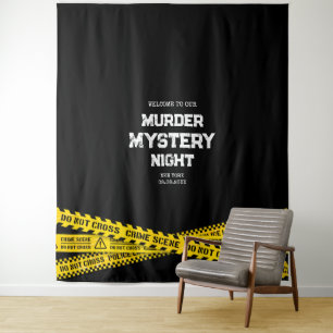 Tenture Soirée mystère de meurtre avec rubans de police ja