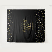 Tenture Soixante-dix Gold & Black 70th Birthday Party Cont (Devant (Horizontal))