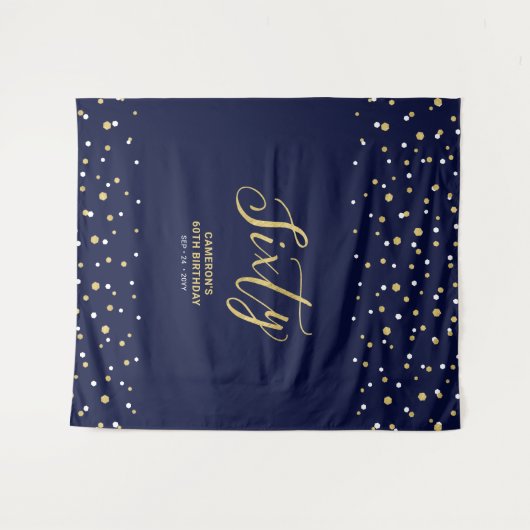 Tenture Soixante | Gold & Navy 60th Birthday Party Context (Devant (Horizontal))
