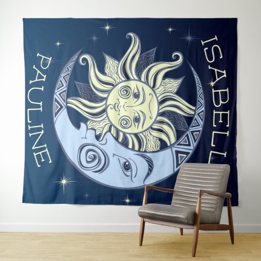 Tenture Soleil céleste et lune  (En situation (horizontale))