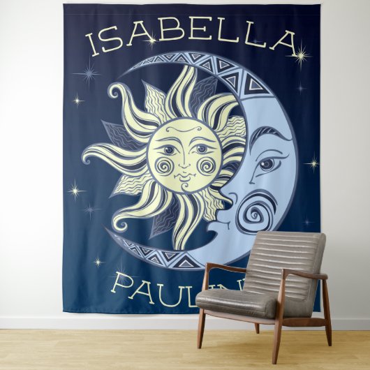 Tenture Soleil céleste et lune  (En situation)