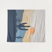 Tenture Soleil désert bleu et beige (Devant (Horizontal))