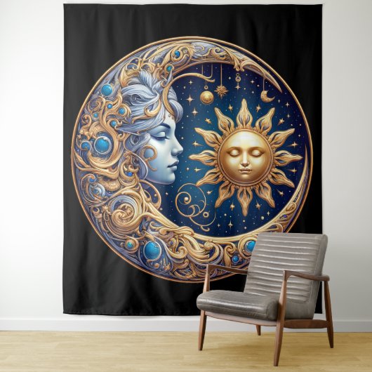 Tenture Soleil et Lune Célestes (En situation)