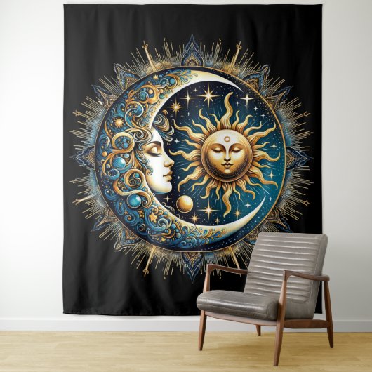 Tenture Soleil et Lune Célestes (En situation)