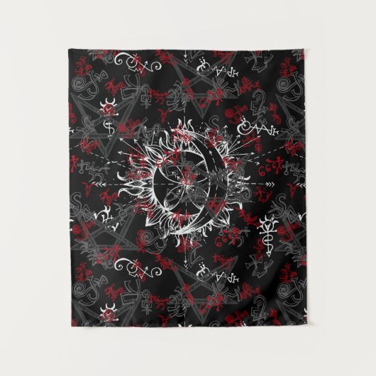 Tenture Soleil et Lune, Wicca, Sorcière, Pagan, Halloween (Devant)