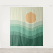 Tenture Soleil et vagues zen (Devant)