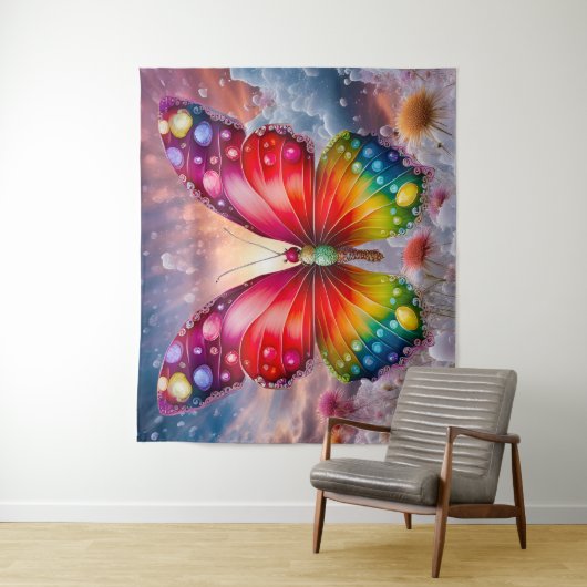 Tenture Soleil papillon (En situation)