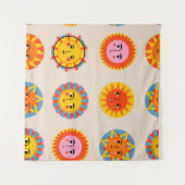 Tenture soleils Abstraits : motif sans couture ethnique. (Devant (Horizontal))