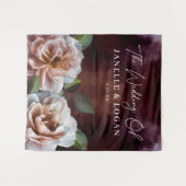 Tenture Sombre + Moody Rustic Floral Mariage Arrière-plan (Devant (Horizontal))