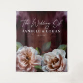 Tenture Sombre + Moody Rustic Floral Mariage Arrière-plan (Devant)