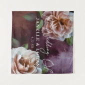 Tenture Sombre + Moody Rustic Floral Mariage Arrière-plan (Devant (Horizontal))