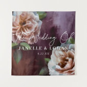 Tenture Sombre + Moody Rustic Floral Mariage Arrière-plan (Devant)